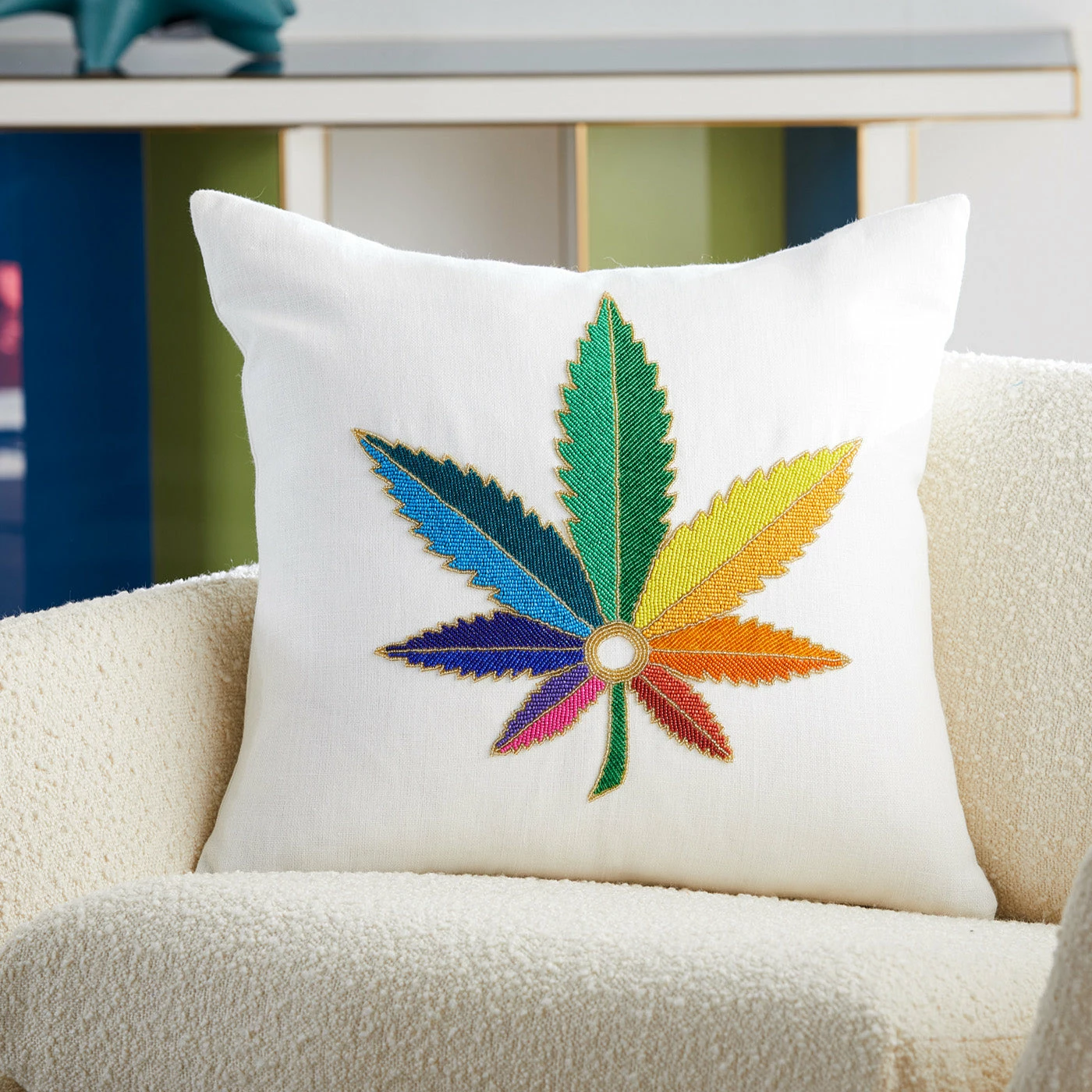 Jonathan Adler Sinsemilla Beaded Pillow - Image 2