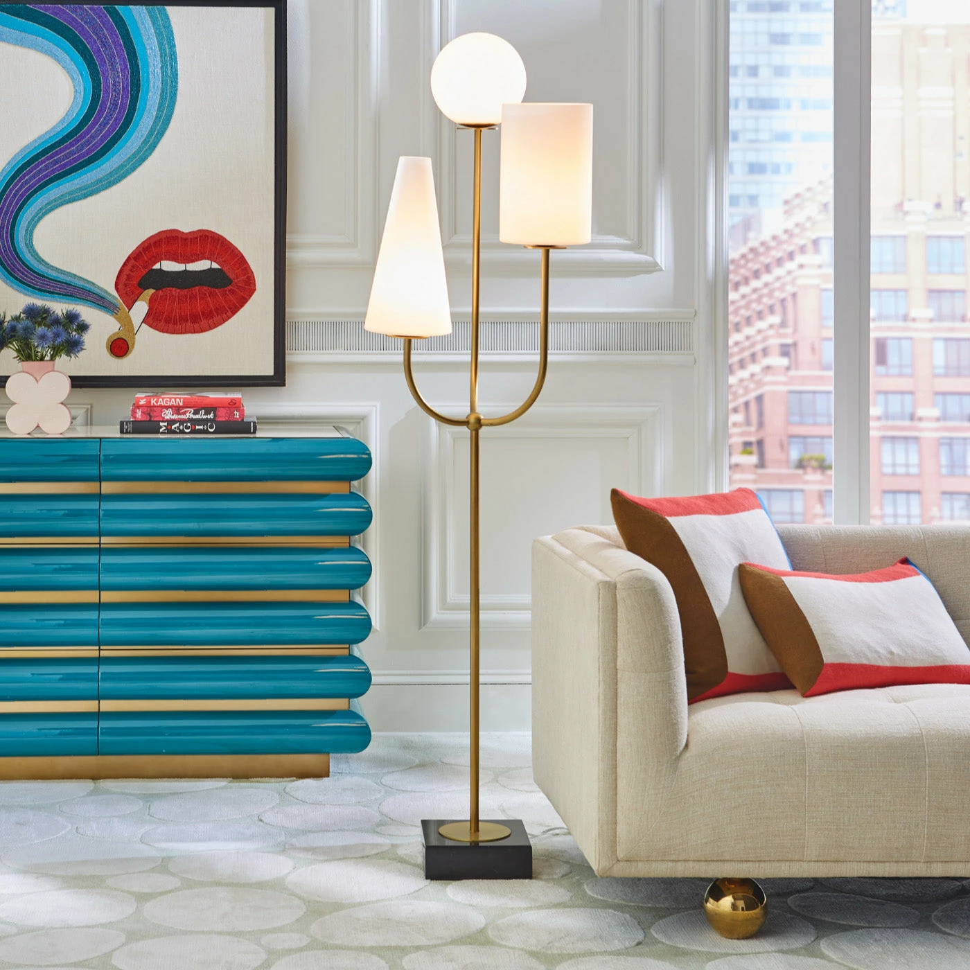 Jonathan Adler Perimeter Cashmere Knit Lumbar Pillow - Image 3