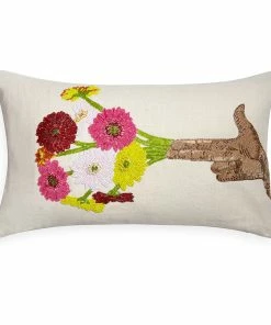 Jonathan Adler Flower Hand Beaded Pillow