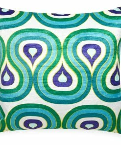 Jonathan Adler Milano Emerald/Navy Concentric Loops Pillow