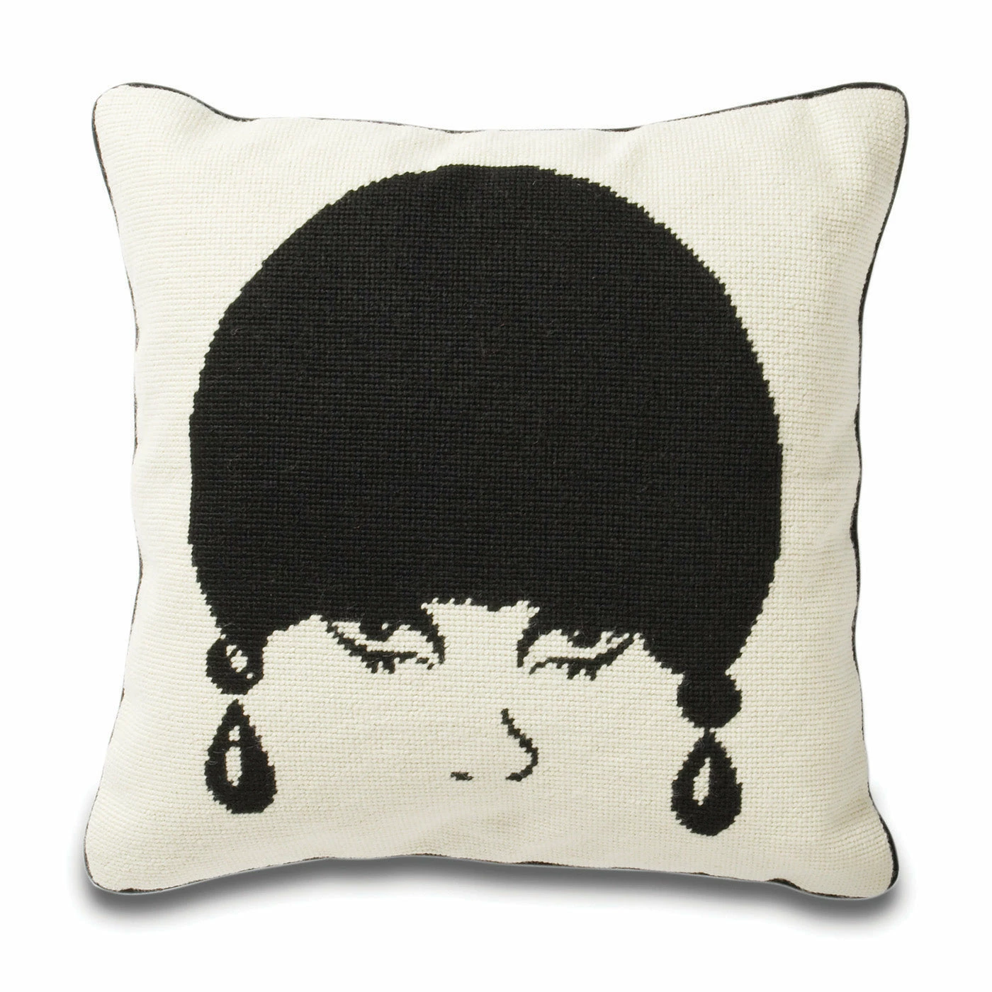 Jonathan Adler Mod Model Needlepoint Throw Pillow