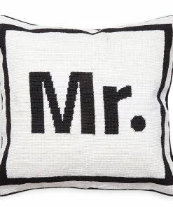Jonathan Adler "Mr." Needlepoint Throw Pillow