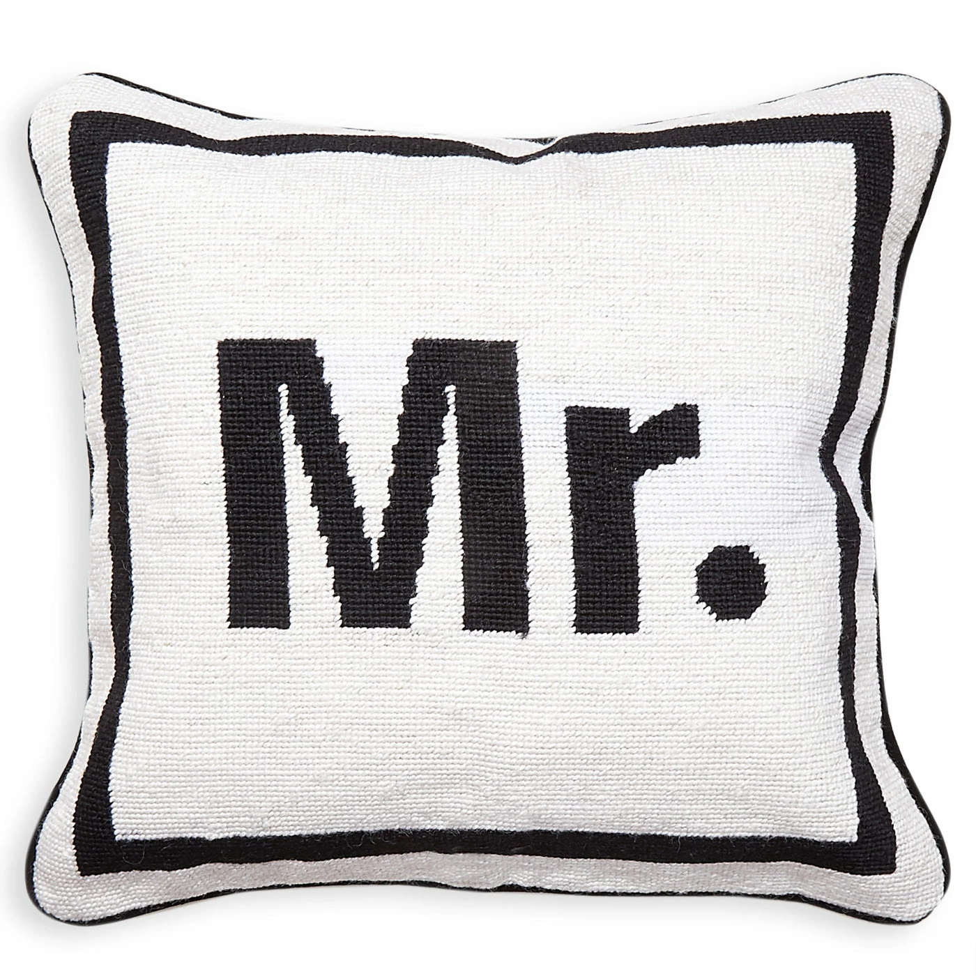 Jonathan Adler "Mr." Needlepoint Throw Pillow