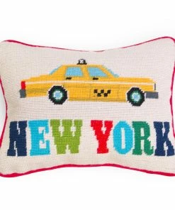 Jonathan Adler Jet Set Needlepoint New York Pillow