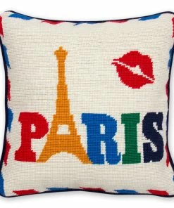 Jonathan Adler Jet Set Needlepoint Paris Pillow
