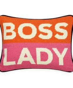 Jonathan Adler Boss Lady Needlepoint Pillow