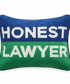 Jonathan Adler Honest Lawyer Needlepoint Pillow