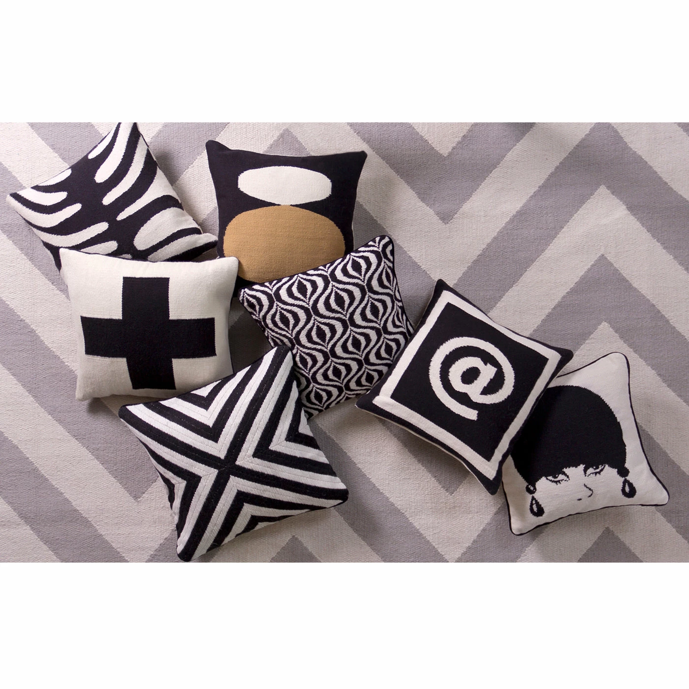 Jonathan Adler Mod Model Needlepoint Throw Pillow - Image 4