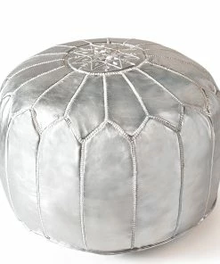 Jonathan Adler Leather Moroccan Pouf