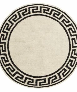 Jonathan Adler Greek Key Border Reversible Peruvian Flatweave Round Rug