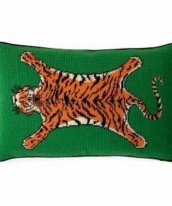 Jonathan Adler Tiger Needlepoint Pillow