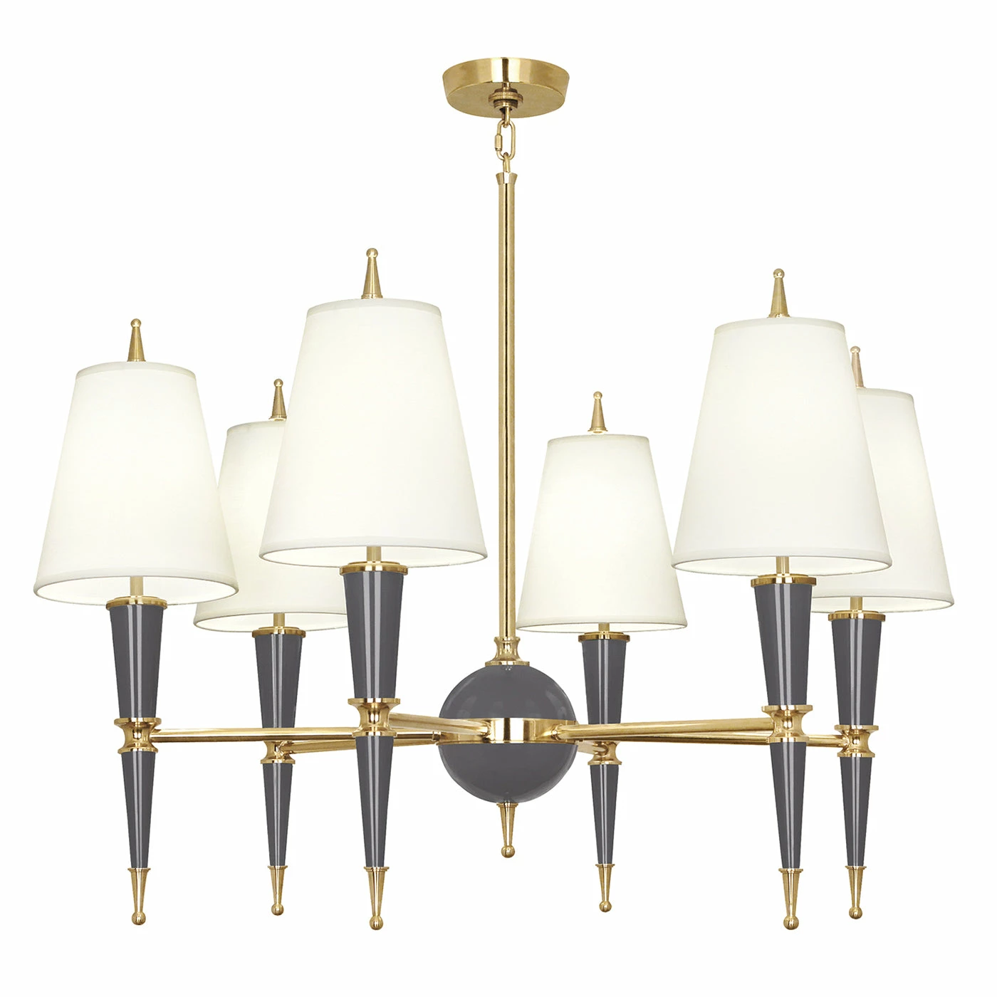 Jonathan Adler Versailles Chandelier With Fabric Shade - Image 5