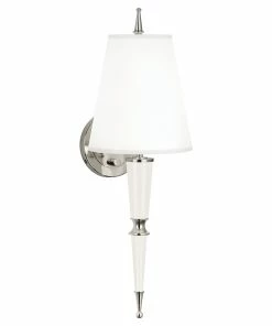 Jonathan Adler Versailles Sconce In Nickel With Fabric Shade